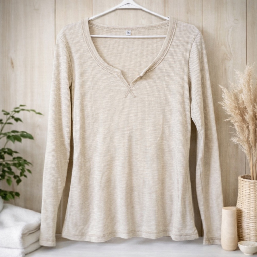 Medium V Neck Long Sleeve Shirt